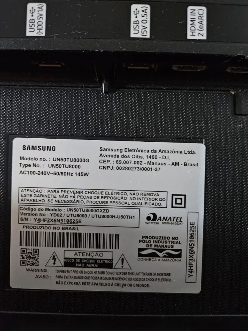 Smart TV Samsung CRYSTAL UN50TU8000 50 Polegadas - Com Defeito - Foto 3