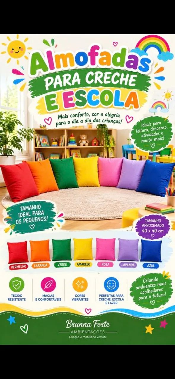 Almofadas para creche escola
