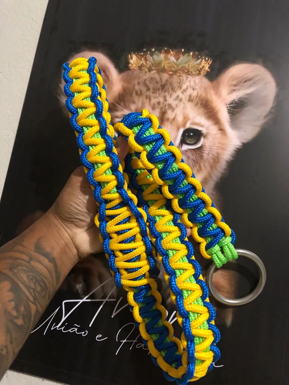 Guia trançada coleira para cães médio e grande porte - Foto 4