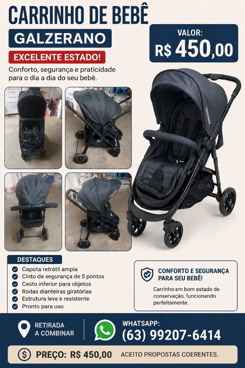 Carrinho de bebê Galzerano