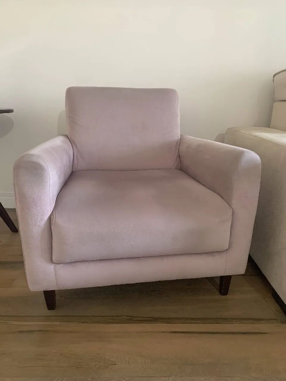 Kit Poltrona Suede Rosa Claro para Sala de Estar  - Foto 3