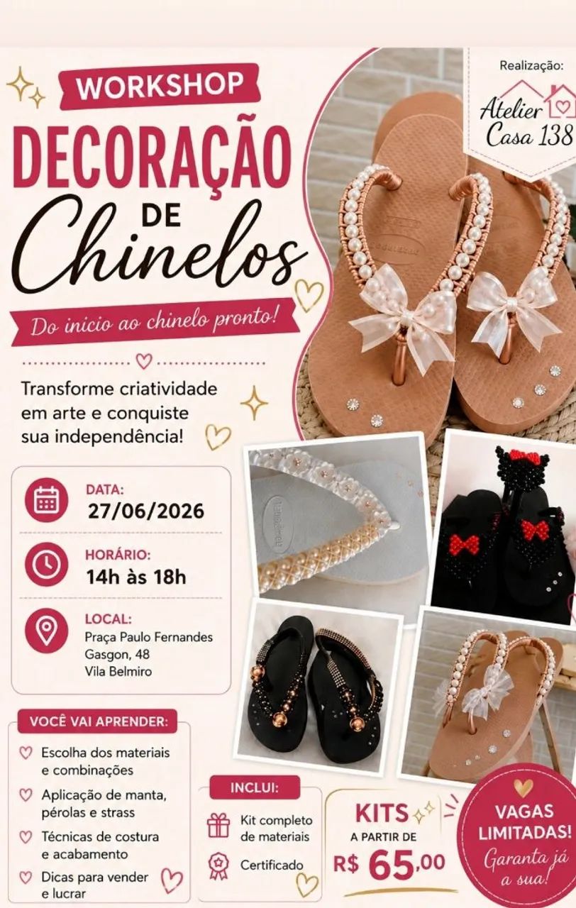 Aula decoração de chinelo 