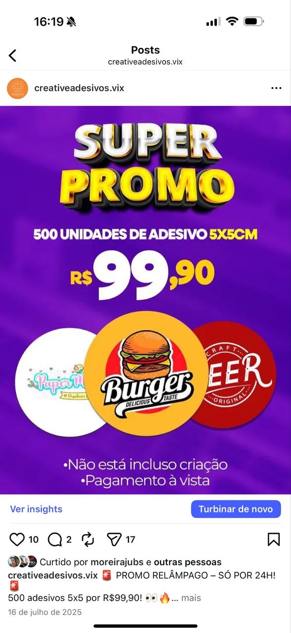 PROMOÇÃO ADESIVOS