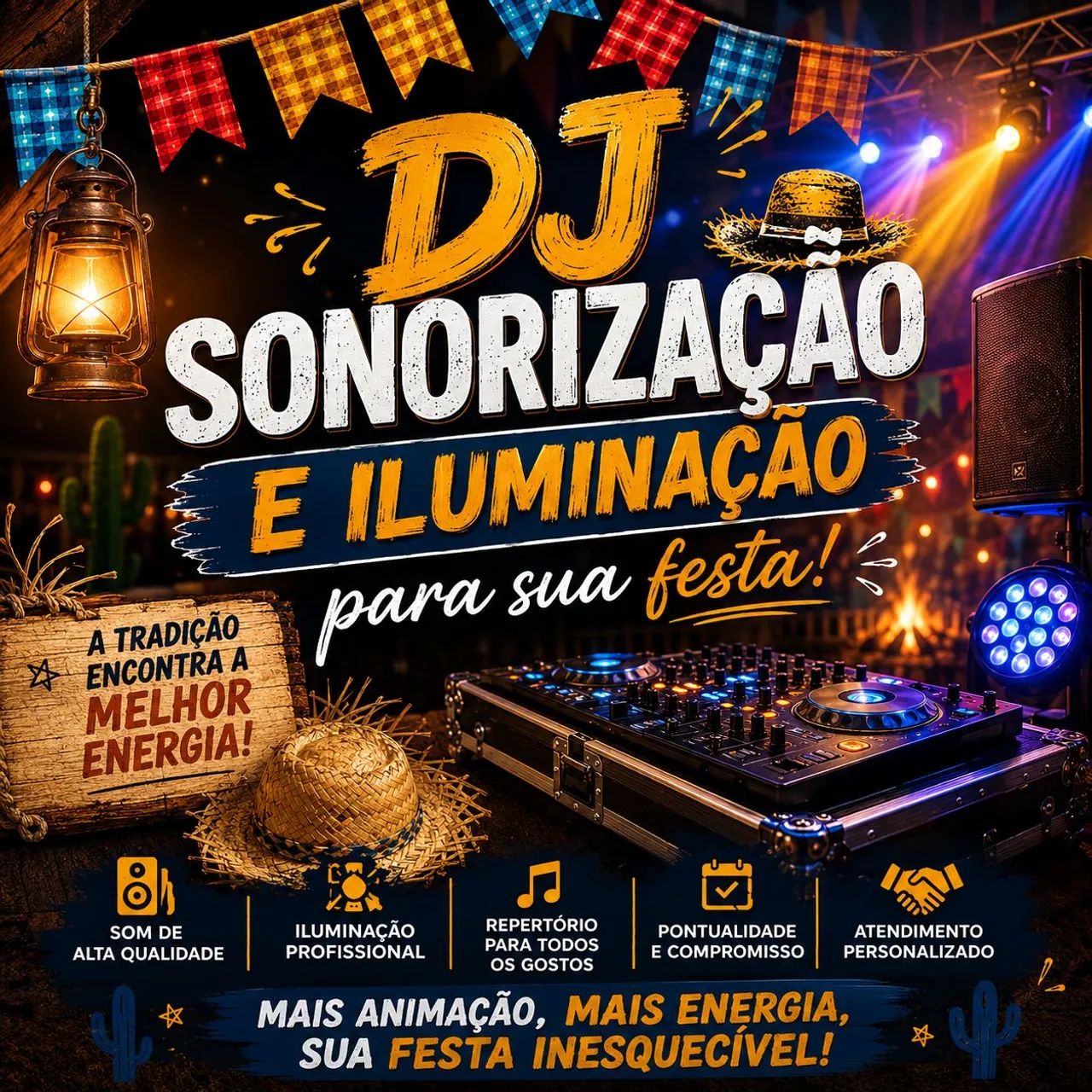 Dj Som iluminação para sua festa.