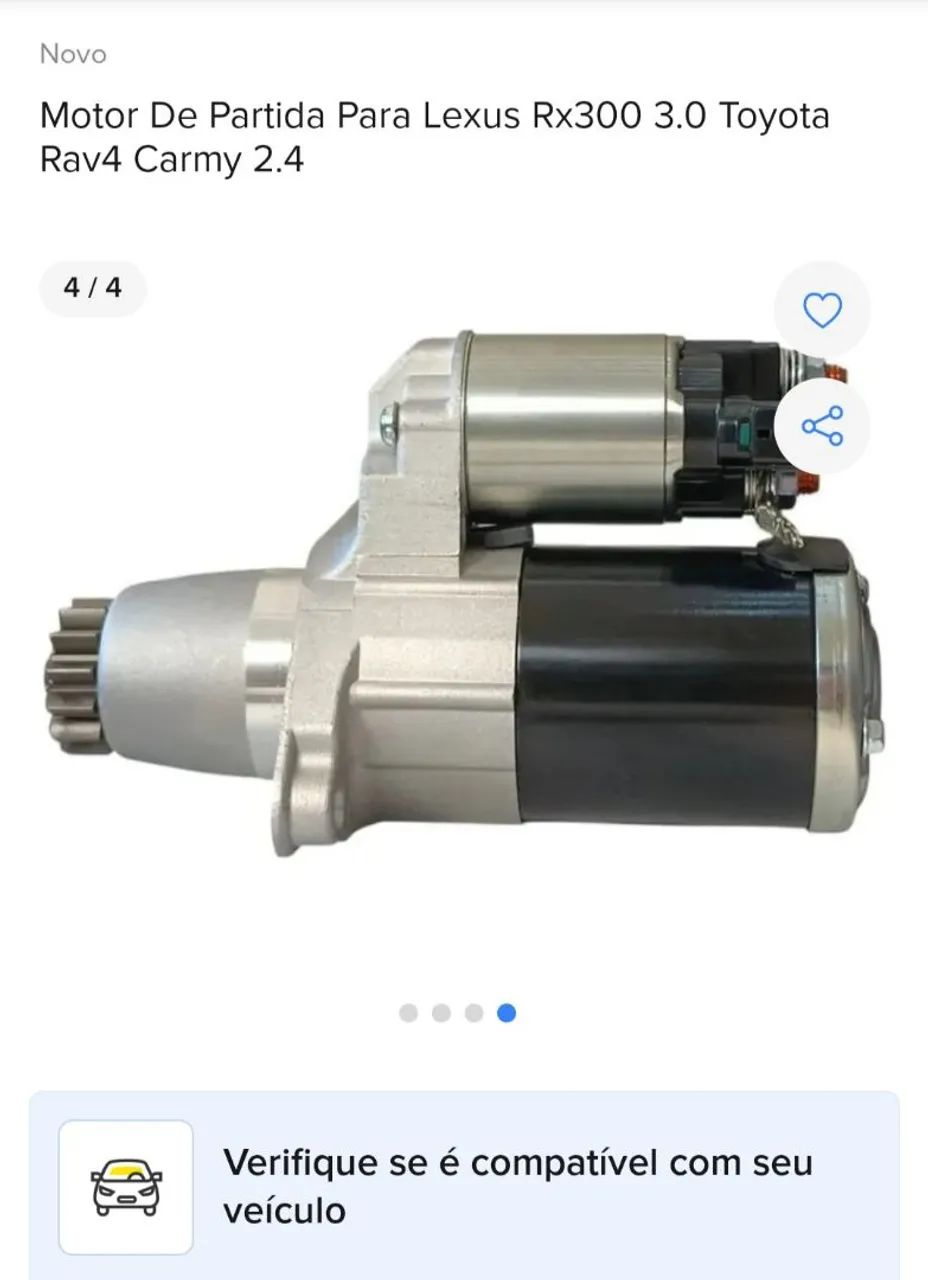 Motor de partida compatível com carro Toyota
