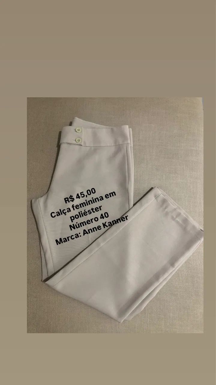 Calça feminina número 40 bege claro - Foto 2