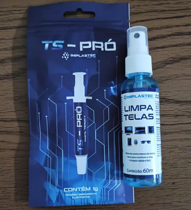 Kit Implastec Pasta Térmica TS-PRÓ + Limpa telas  