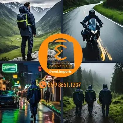 Capa de Chuva para Motoqueiro com Faixa Refletiva e Capuz CB-620 - Foto 4