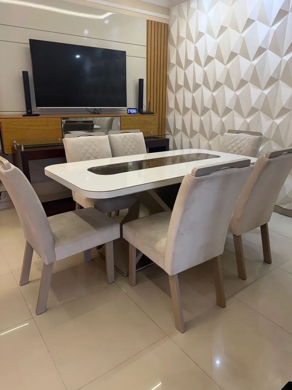 MESA E CADEIRAS DE LUXO EM ÓTIMO ESTADO  - Foto 4