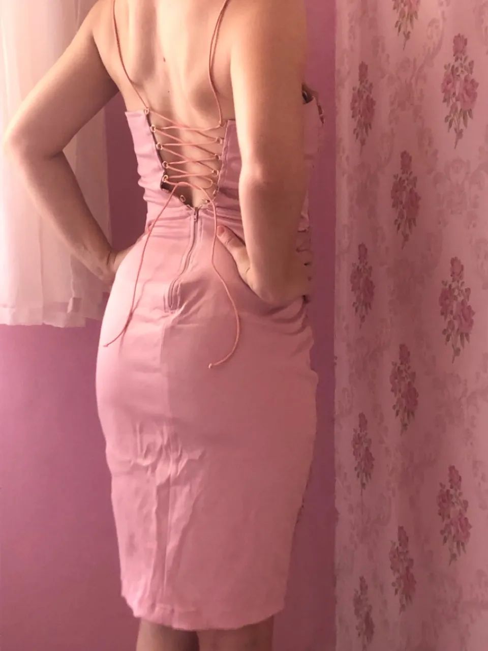 Vestido festa rosê em renda - Foto 2