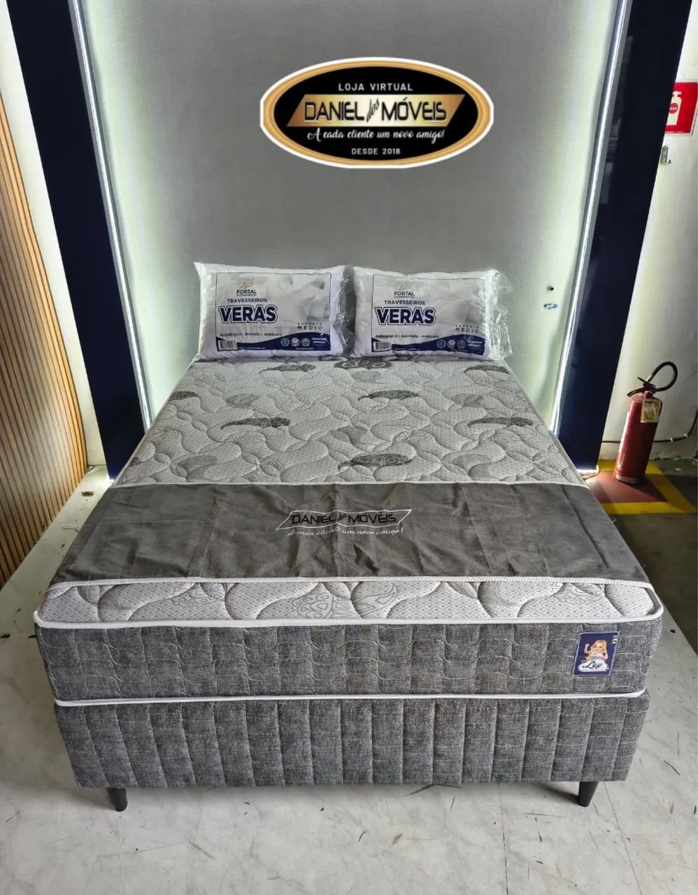 Cama box casal molas ensacadas _ Brinde 2 travesseiros