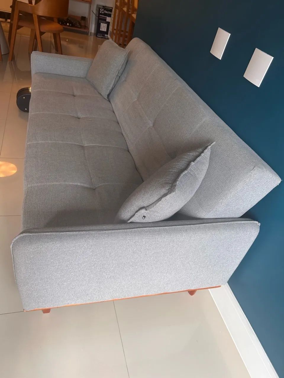 Sofá cama de três lugares em linho - Foto 3
