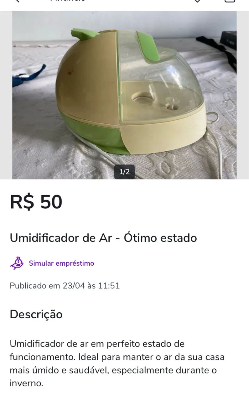 Umidificador black em Decker 
