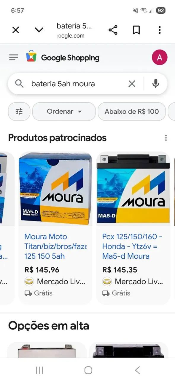Bateria ideal para biz e titan 5ah