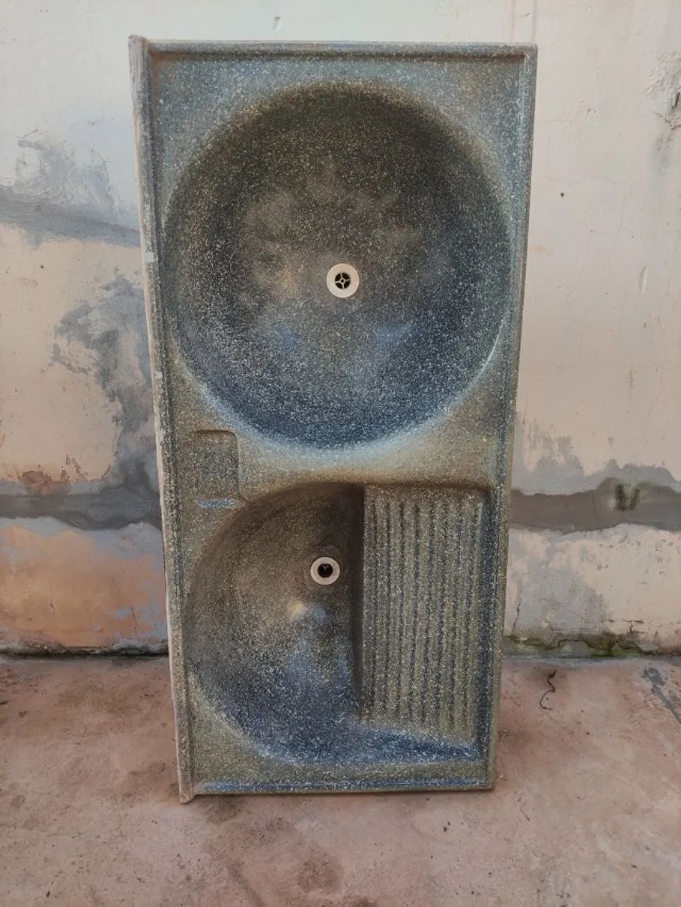 Tanque para Lavanderia Duplo Mármore Sintético 140 x 65 cm