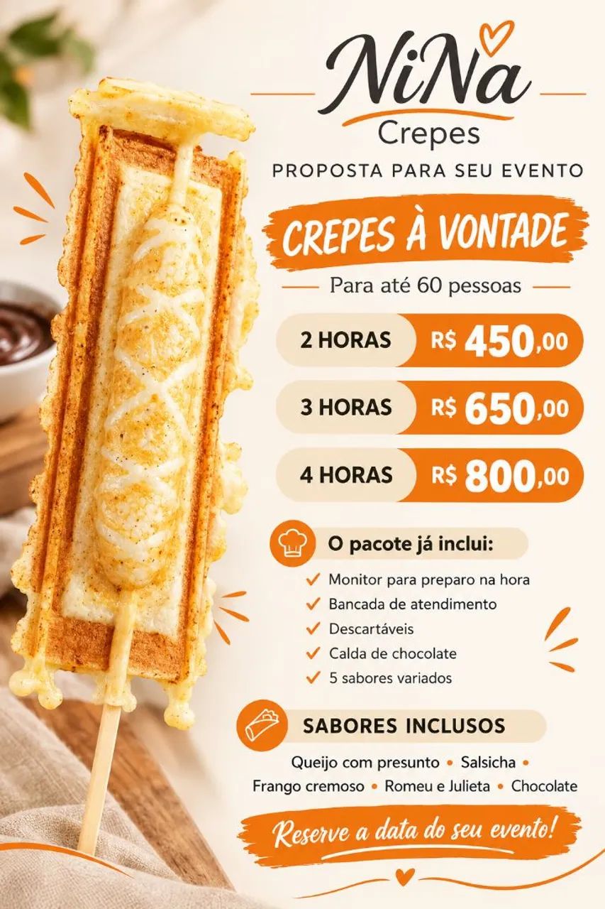 Evento com crepe no palito 