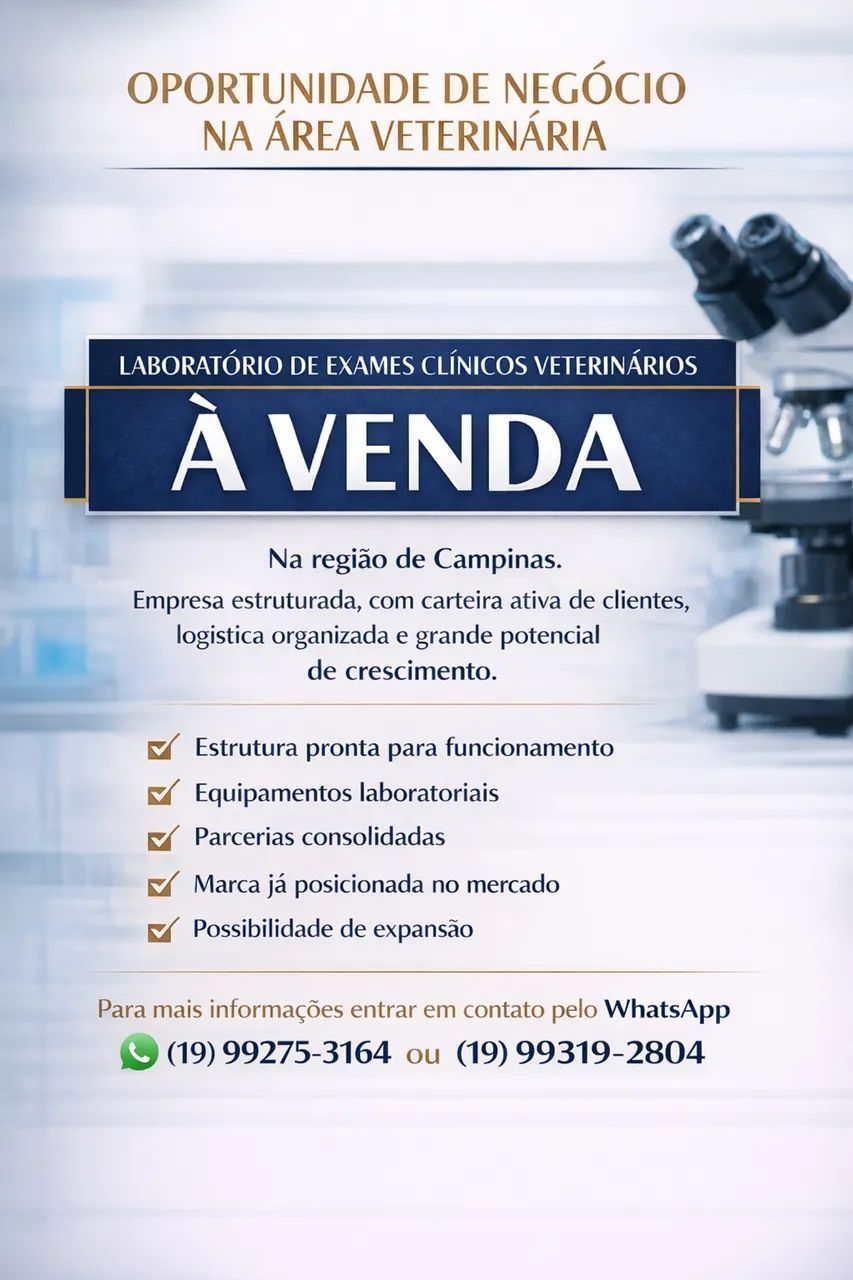 Laboratório veterinário a venda