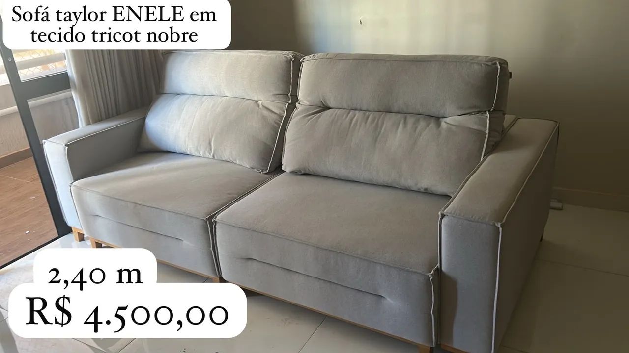 Sofá Taylor ENELE com tecido tricot nobre 