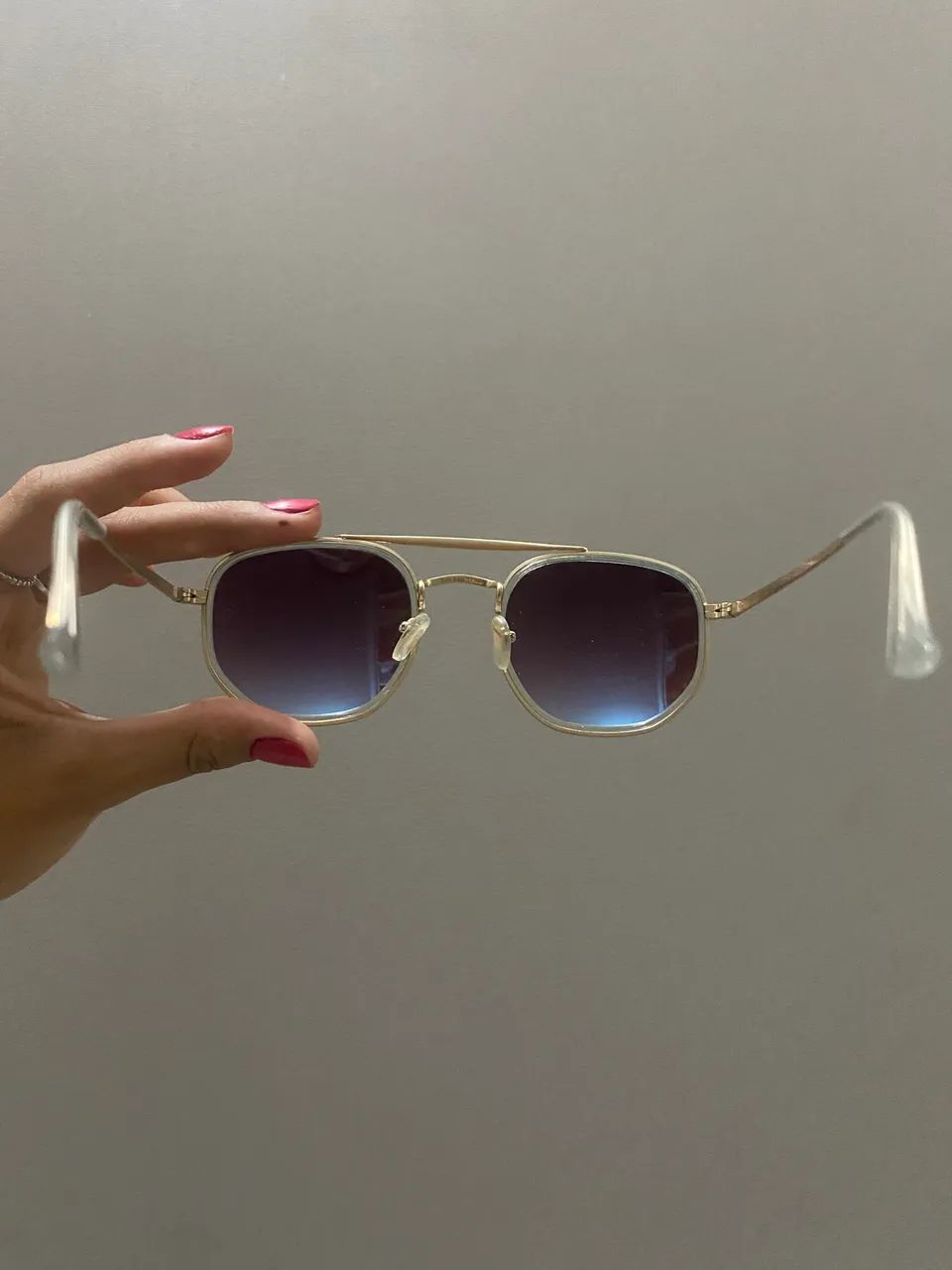 Óculos Ray-Ban Aviador/Hexagonal Dourado - Foto 3