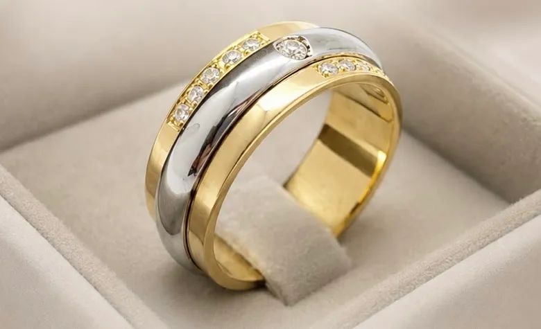 Anel Two Tones em Ouro 18k 750