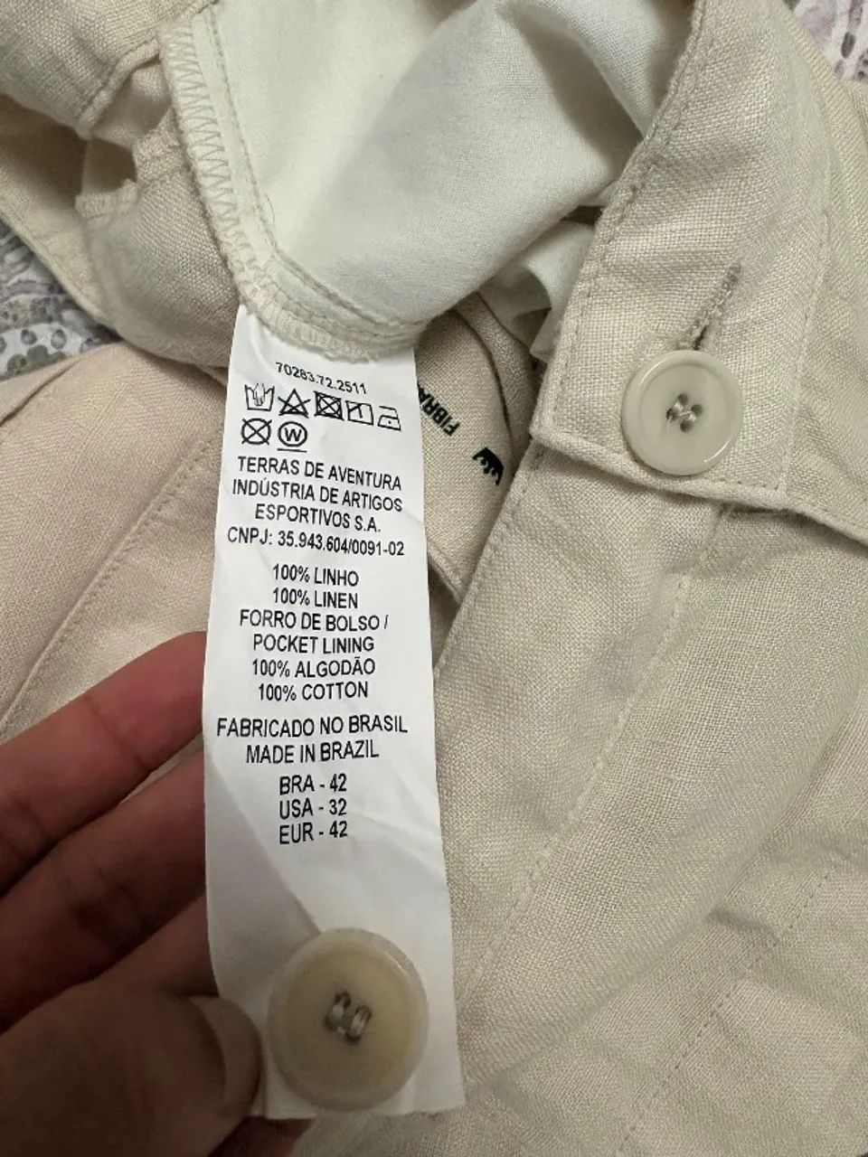 Short 100% linho bege osklen 42 novo  - Foto 4