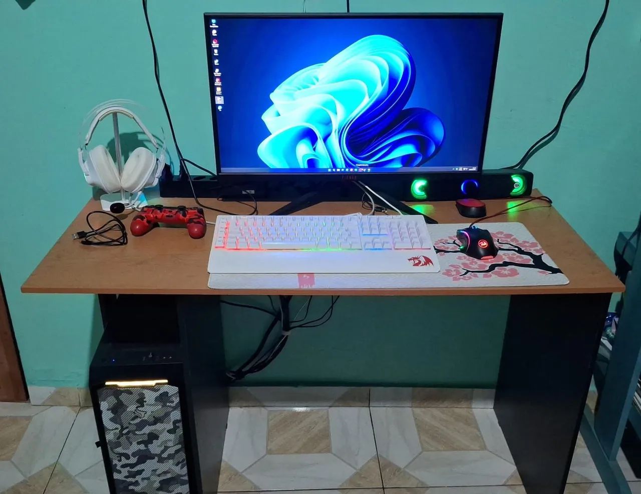Pc gamer completo com mesa escrivaninha