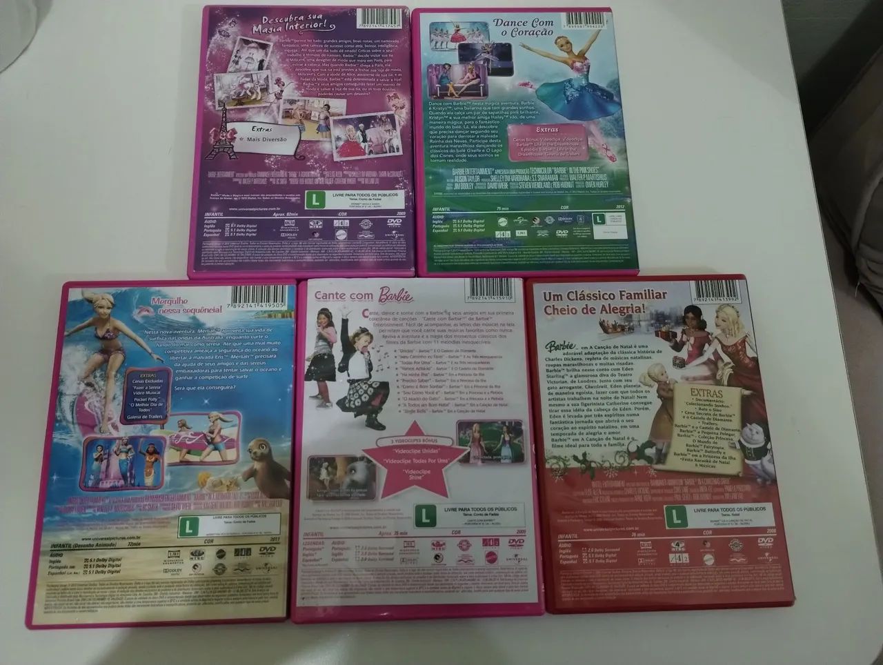 Lote com 5 DVDS originais da Barbie, pode ser usado normalmente ou para colecionadores. - Foto 2