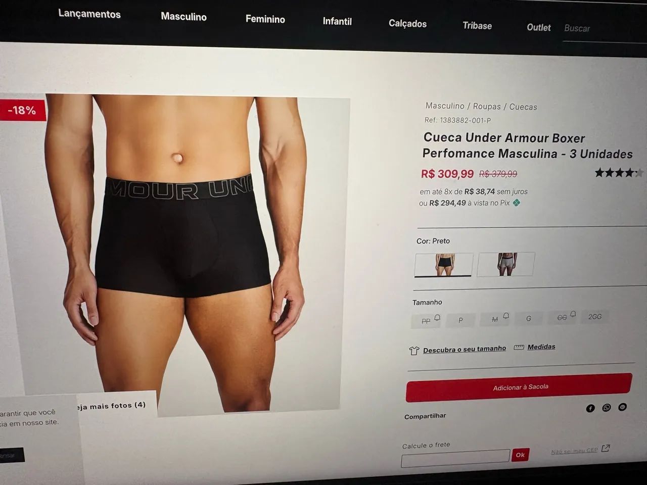 Cueca Boxer High Performance Under Armour tamanho M - Foto 3