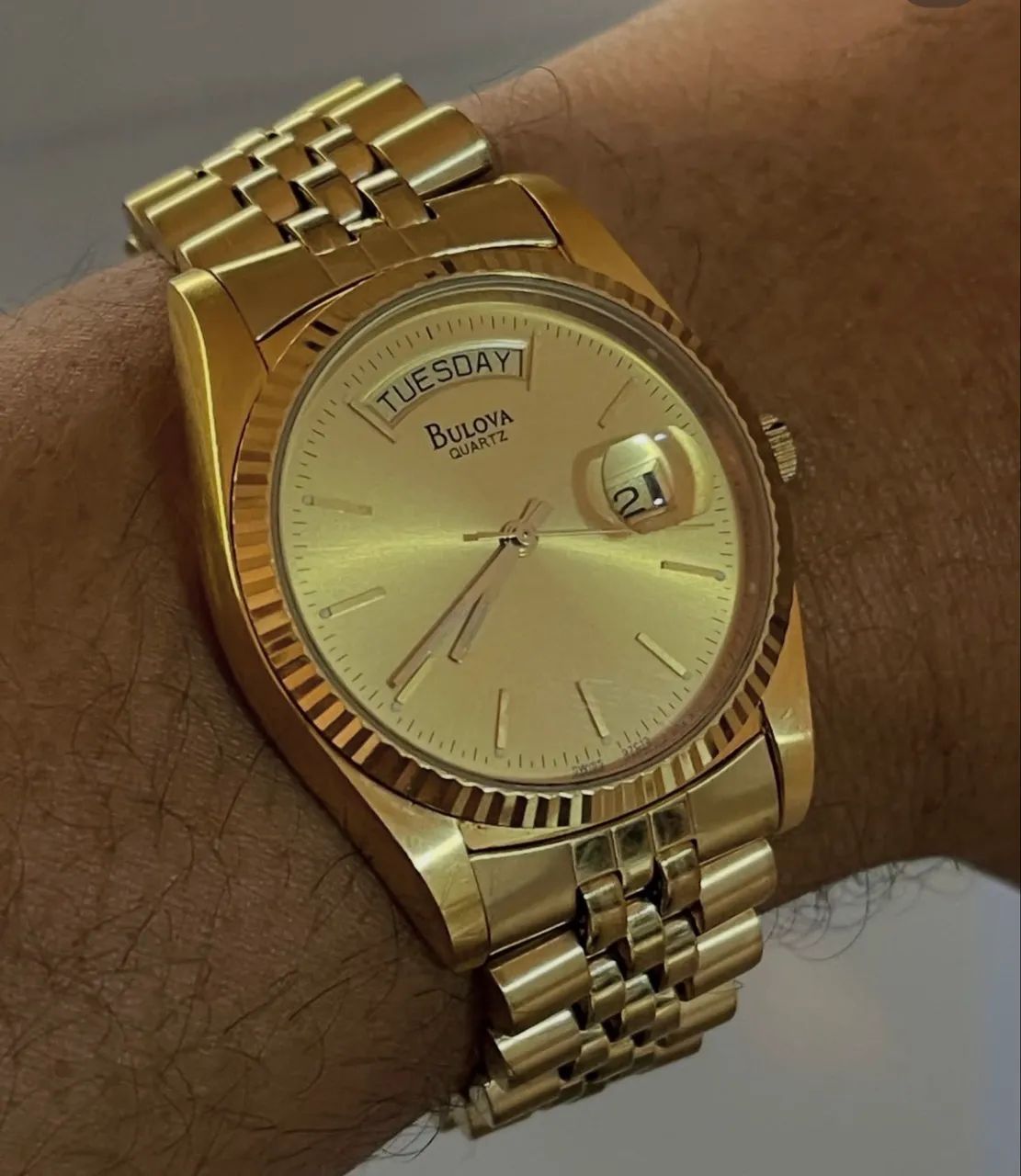 Relógio Bulova Quartz Day-Date vintage - Foto 3
