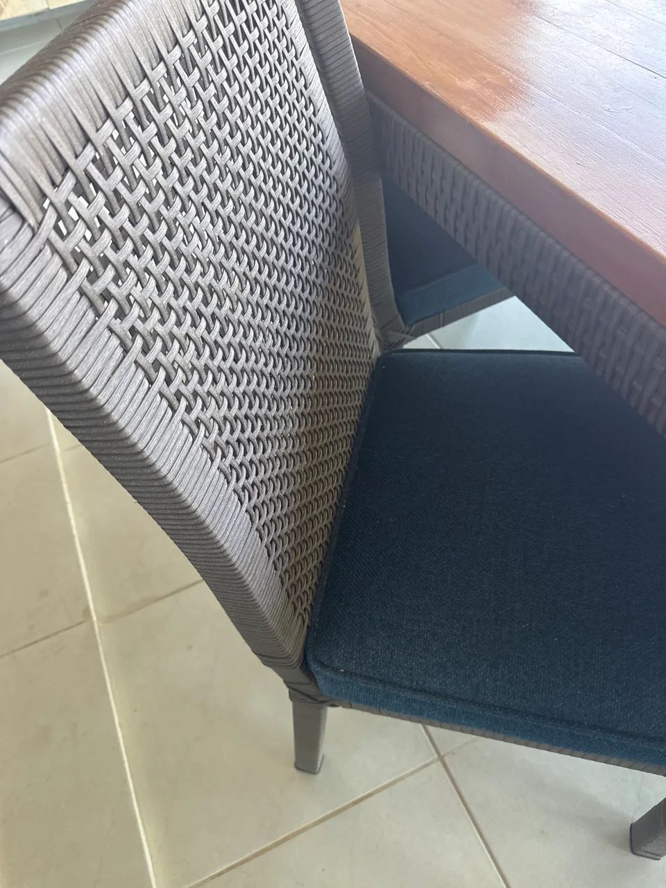 Mesa madeira maciça Villa Rattan 8 lugares  - Foto 2