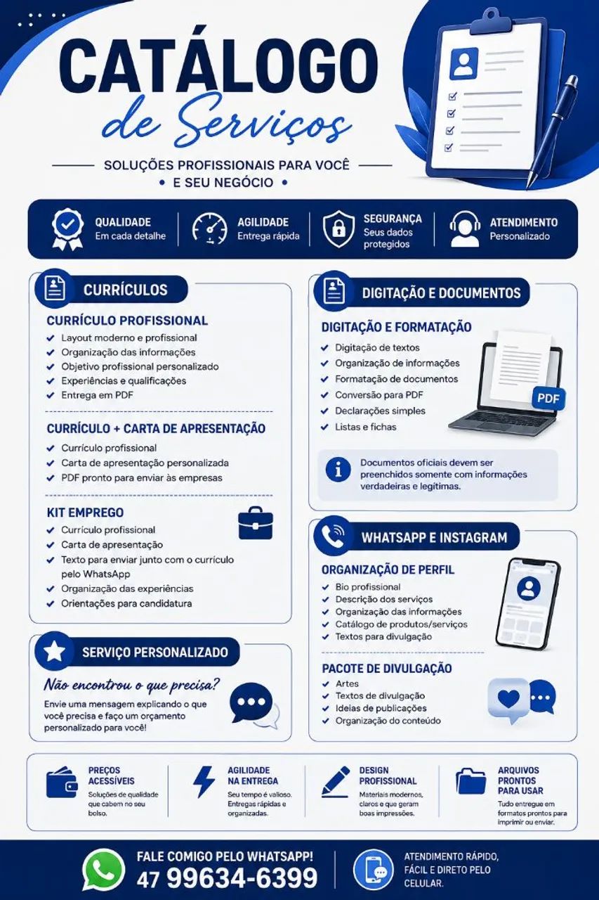 Faço currículo e documentos bem profissional 