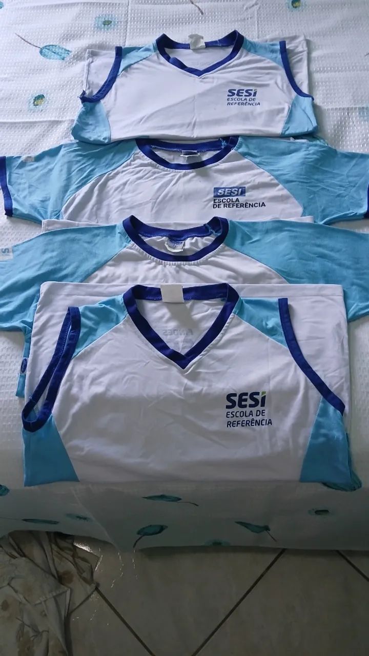Uniforme Sesi 4 camisas, 2 bermudas e 2 calças por 100,00