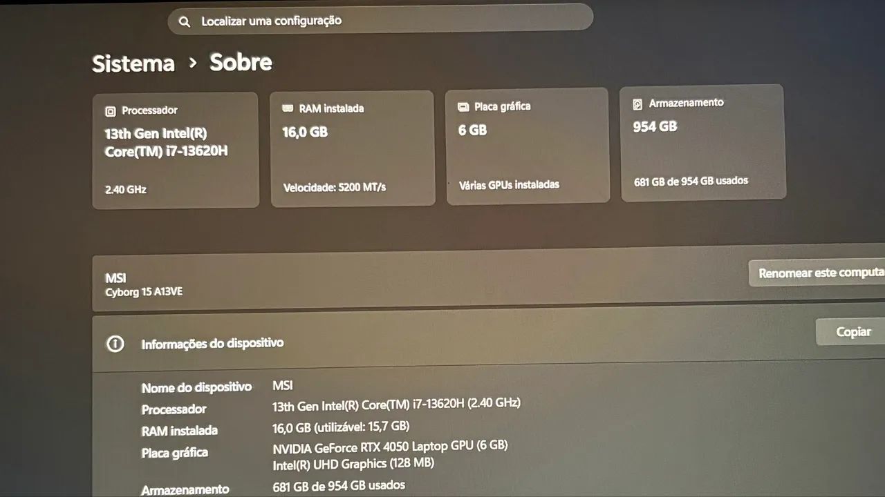 Notebook Gamer MSI CYBORG 15 A13V - Foto 2