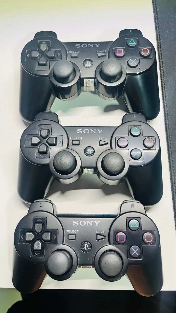 3 Controles de ps3 originais preto