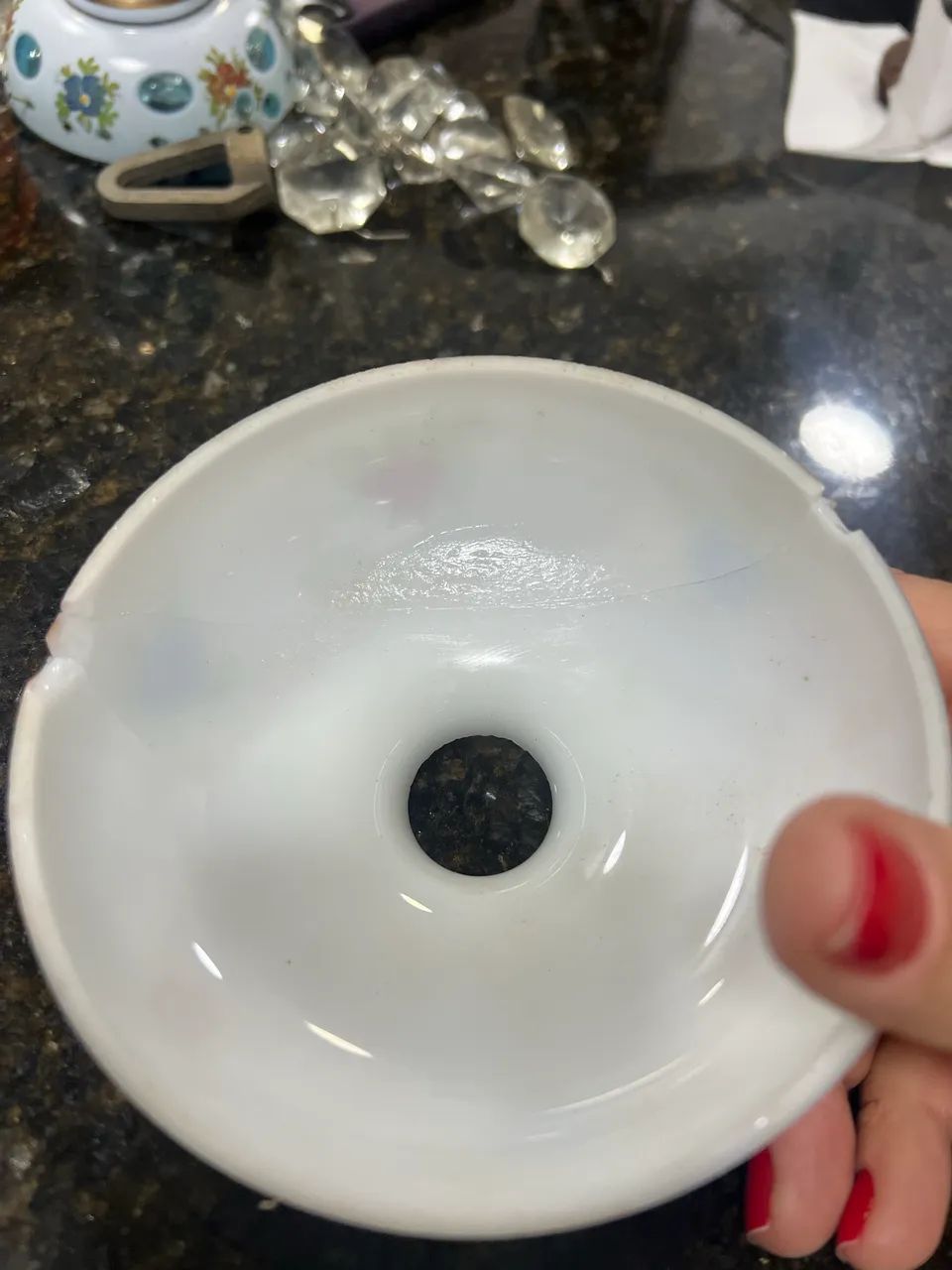 Lustre antigo de porcelana pintada  - Foto 6