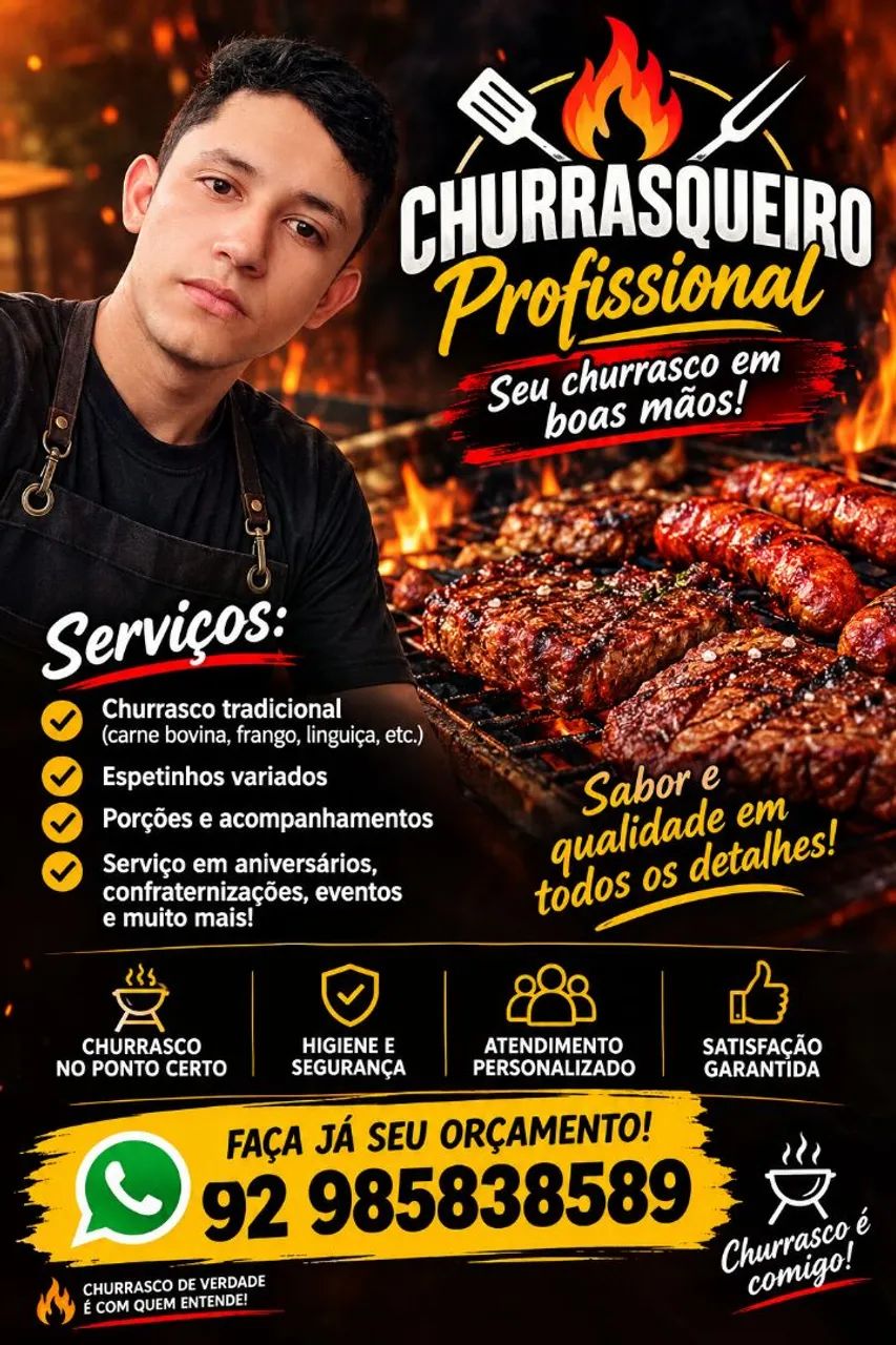 Churrasqueiro para eventos 