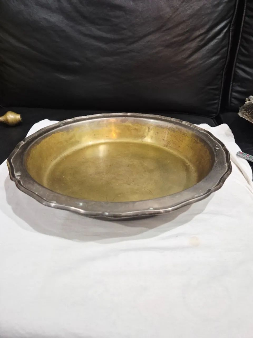 Salva Bandeja Grande 40cm Casa Das Festas Prateada Vintage - Foto 5