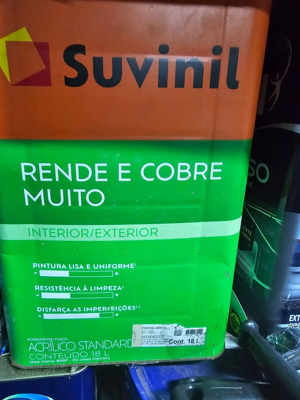 Suvinil cinza elefante areia e  piso preto 299,99 cada 