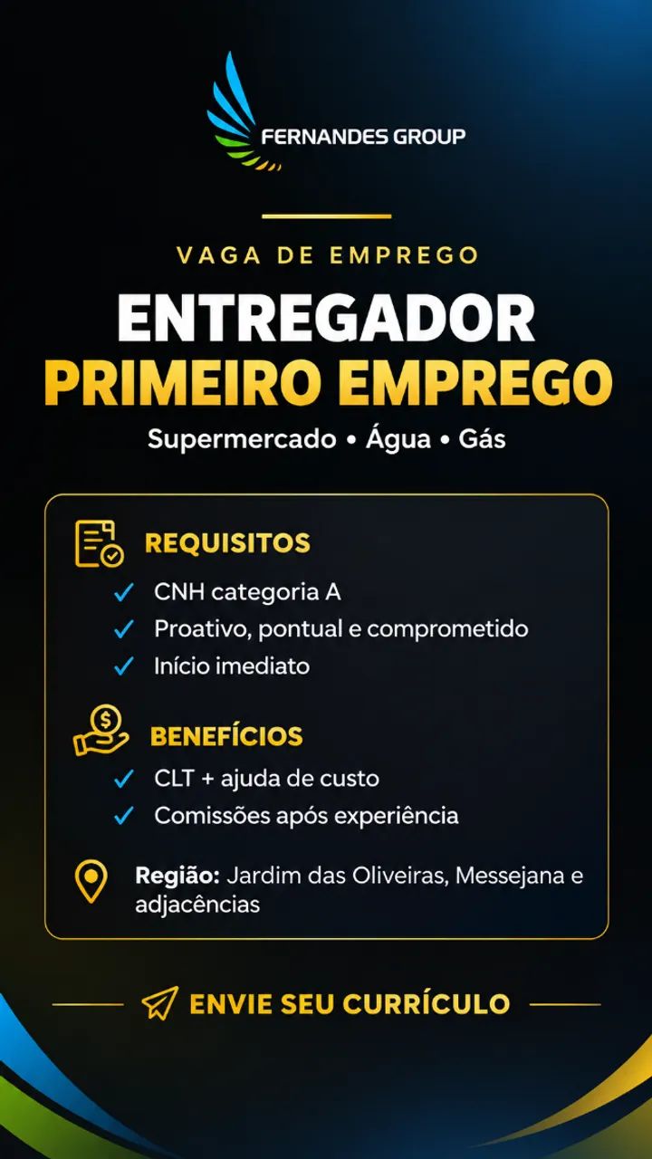 Entregador de Gás (Primeiro Emprego)