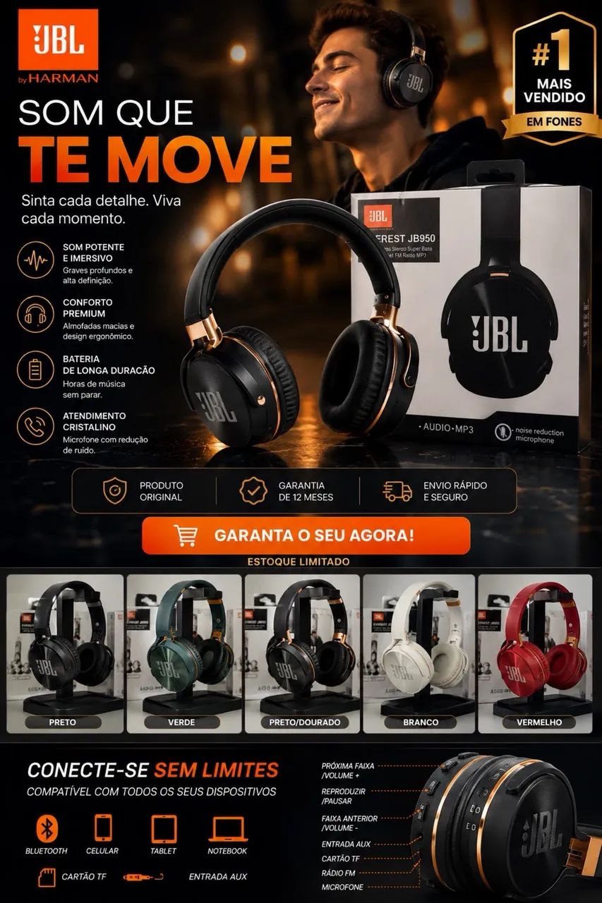 Fone Bluetooth JBL 