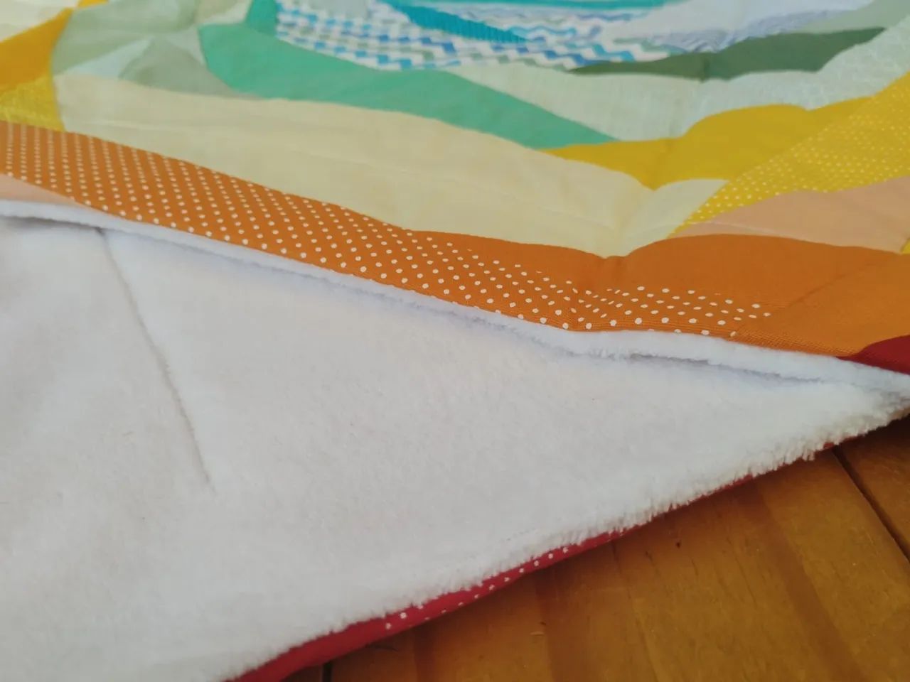 Manta bebê Patchwork algodão - artesanal - Foto 3