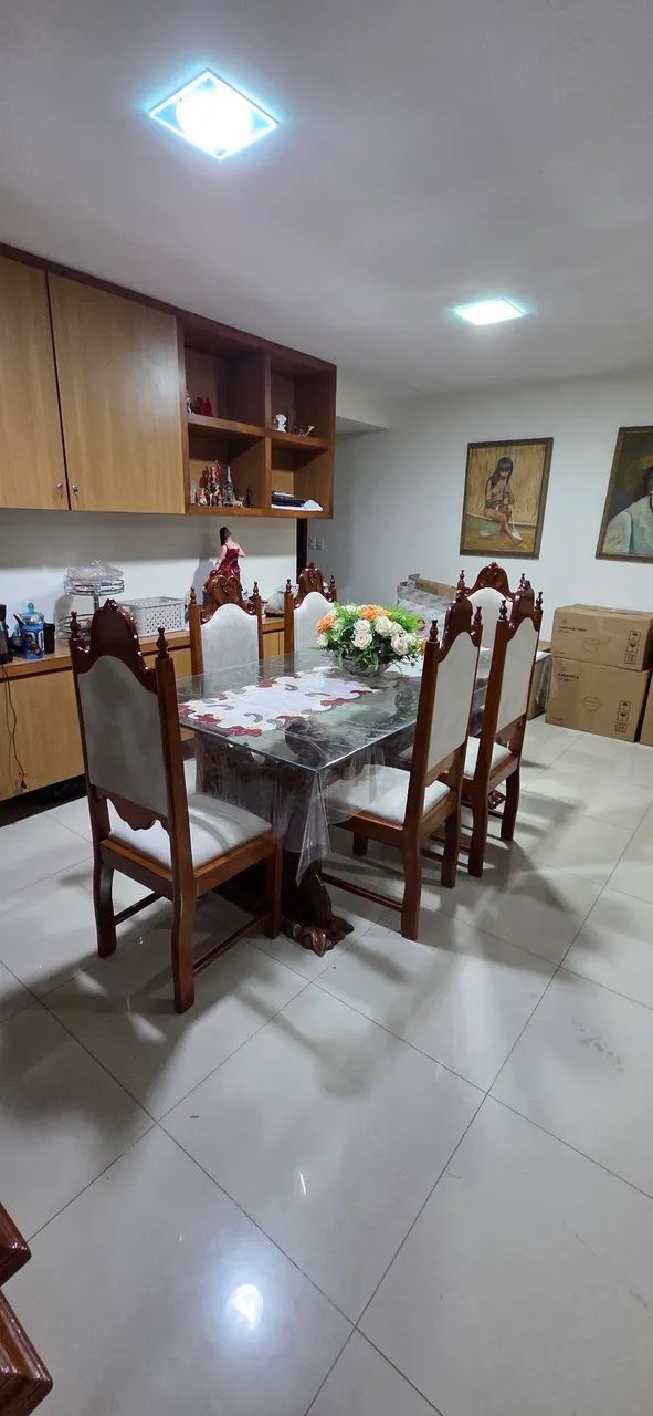 Mesa 6 lugares e aparador com espelho estilo Luis XV - Foto 4