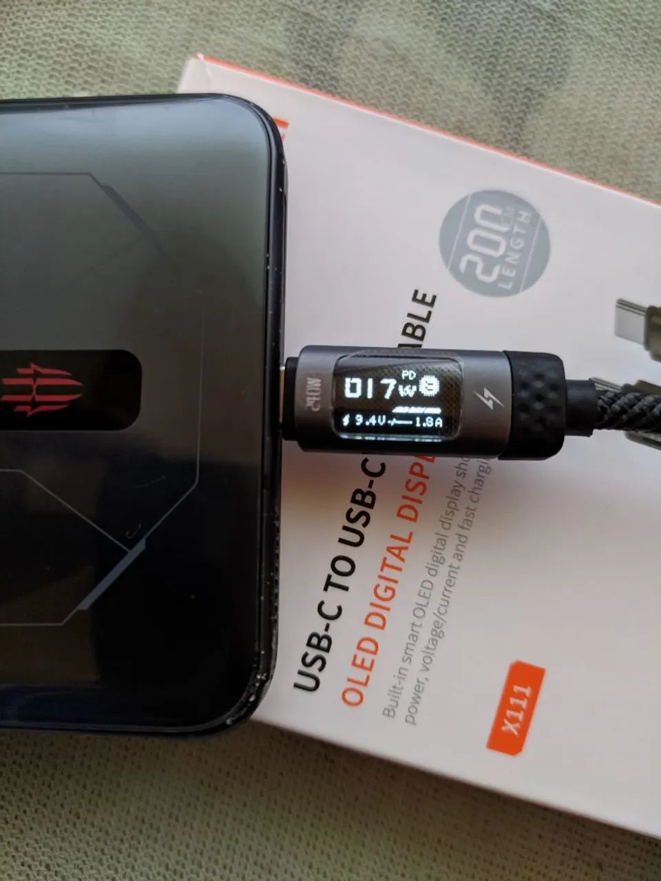 Cabo USB-C Toocki 240w Oled Display 2M - Foto 3
