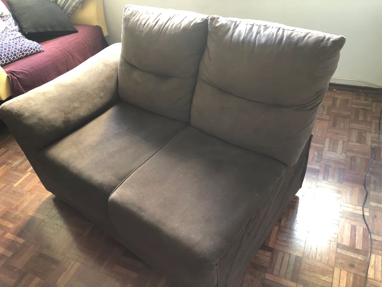 Sofá de canto marrom usado - Foto 4