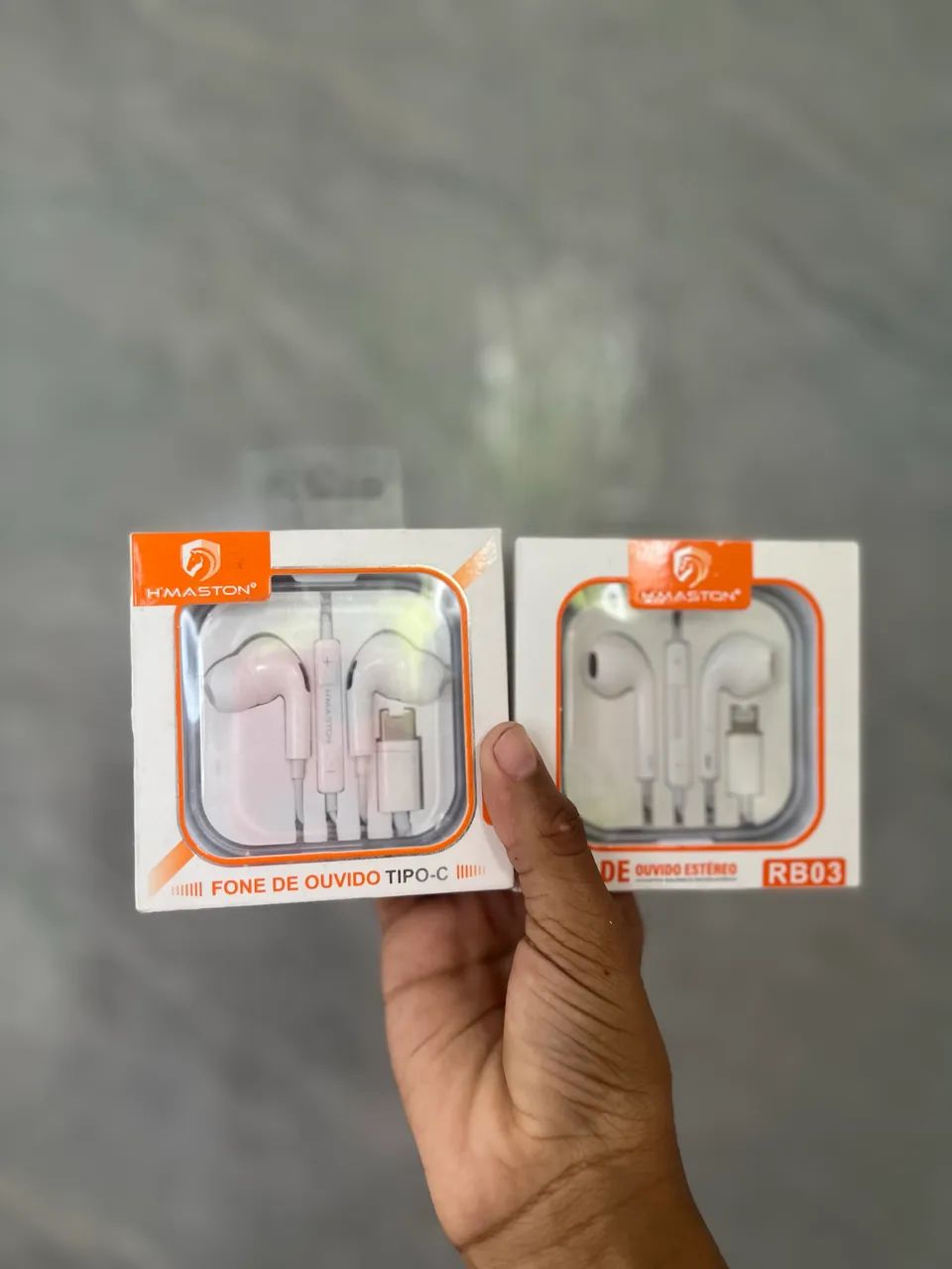 Fone de ouvido com fio iPhone e tipo C 