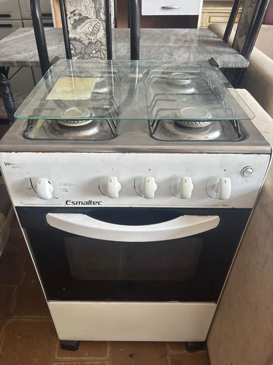 Fogão esmaltec branco 4 bocas