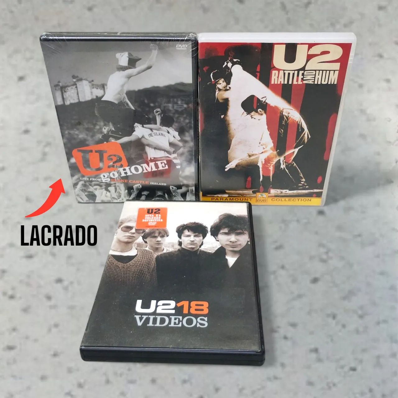 Lote especial 3 DVDs de U2 - Go Home, U218 Videos, Rattle and Hum