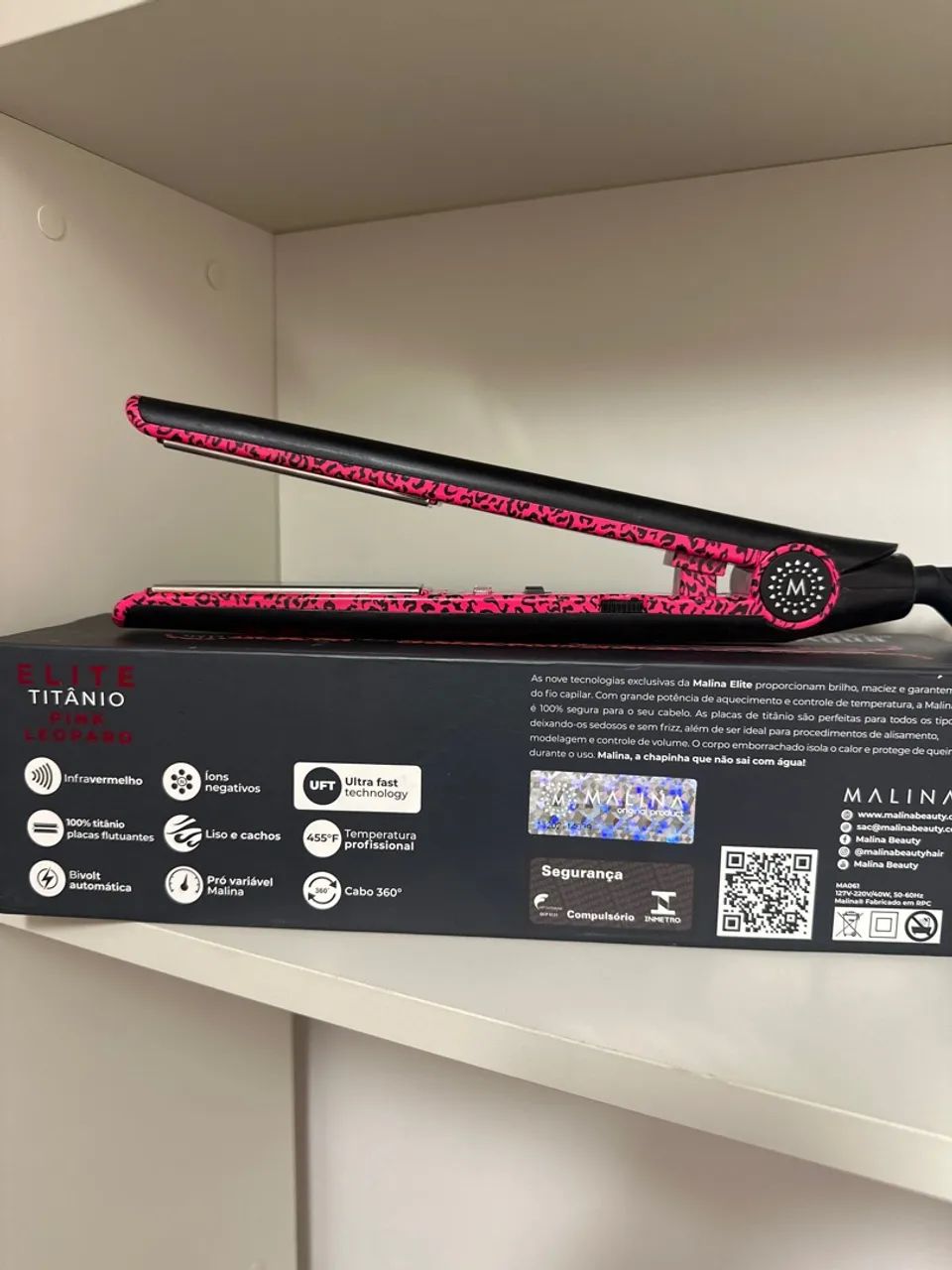 Chapinha/Prancha de cabelo Malina Elite - Pink leopard - Foto 2
