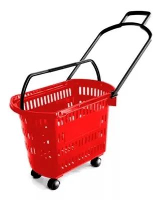 Cesta com Alça Rodas 30 litros
