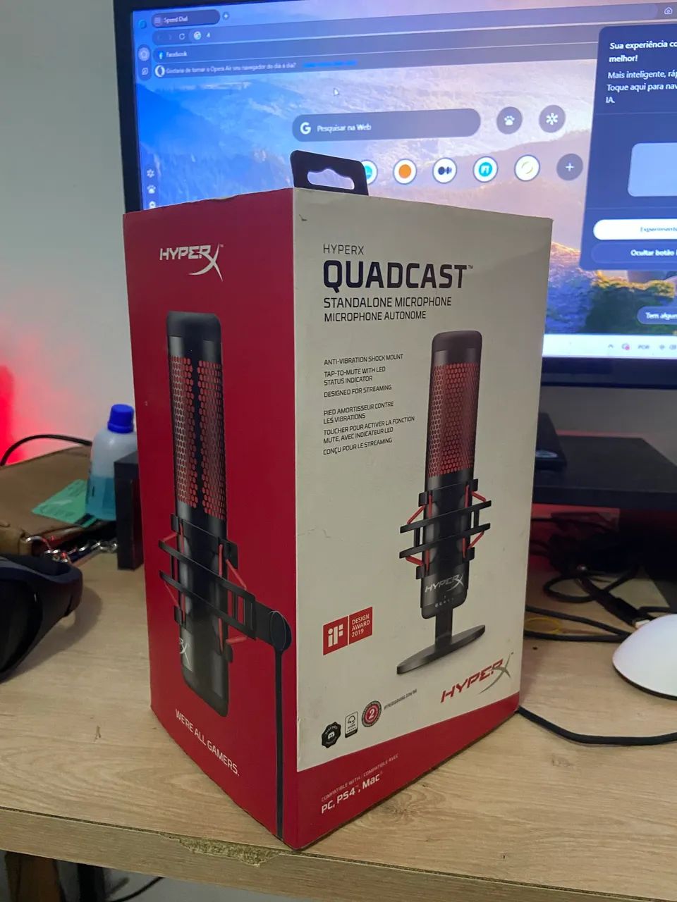 Microfone Condensador Gamer HyperX QuadCast USB - Foto 2